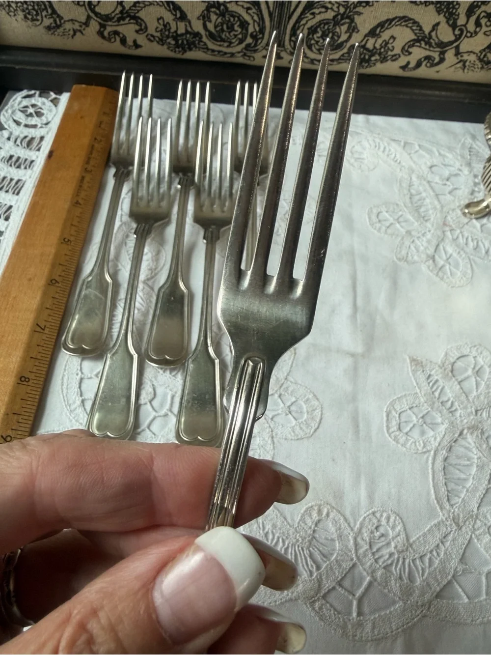 French Chinon vintage silverware Fork Alpaca Los Muchachos